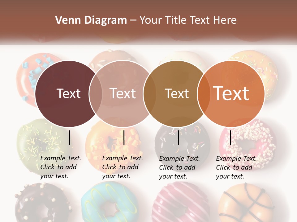 A Variety Of Donuts Are Arranged In A Row PowerPoint Template