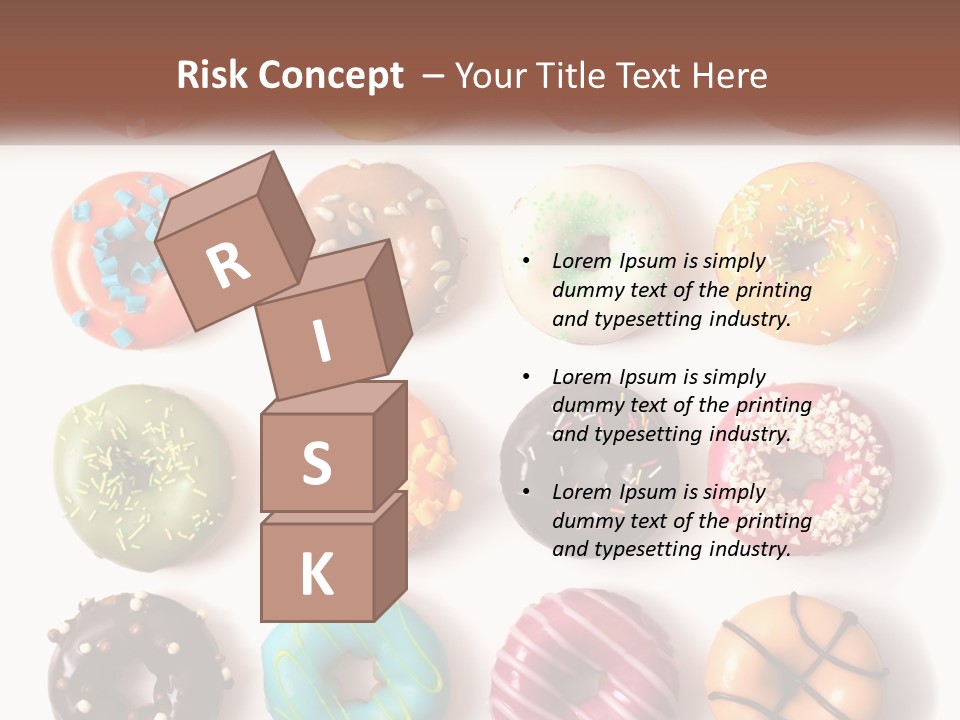 A Variety Of Donuts Are Arranged In A Row PowerPoint Template