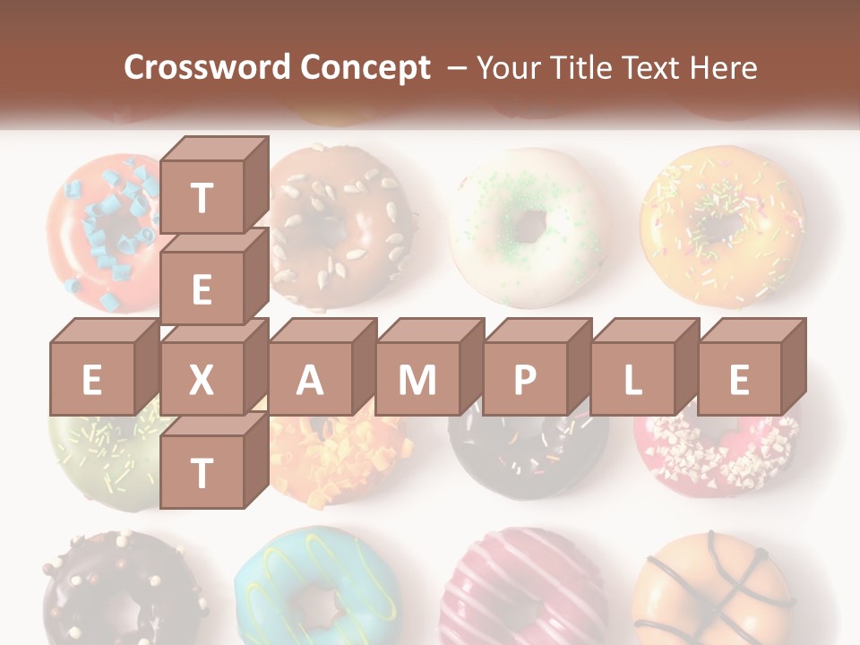 A Variety Of Donuts Are Arranged In A Row PowerPoint Template