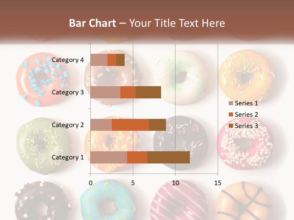 A Variety Of Donuts Are Arranged In A Row PowerPoint Template