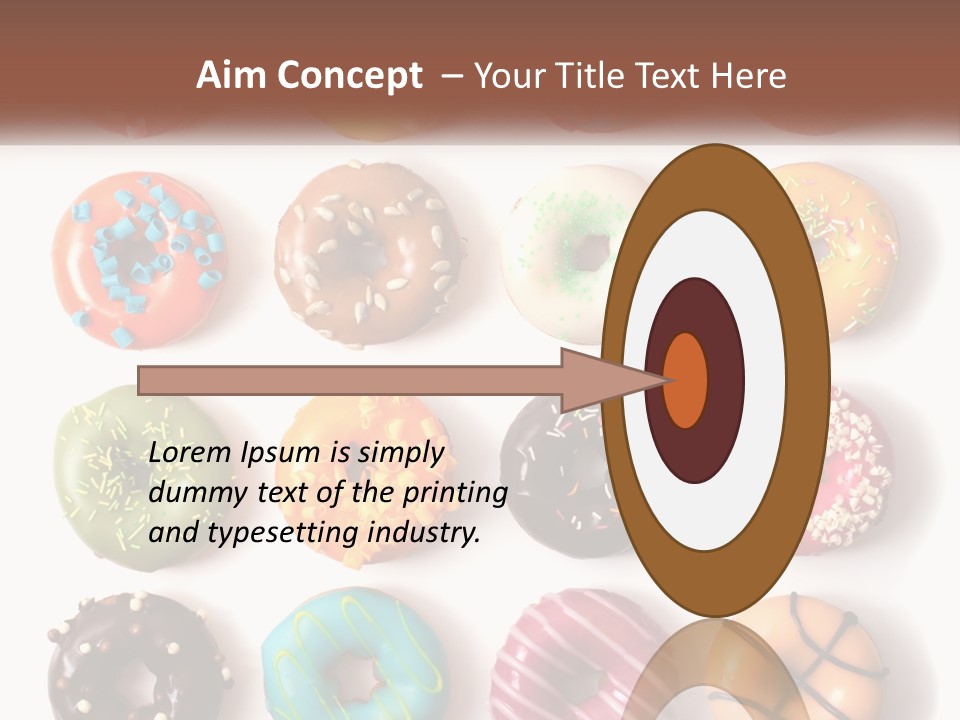 A Variety Of Donuts Are Arranged In A Row PowerPoint Template