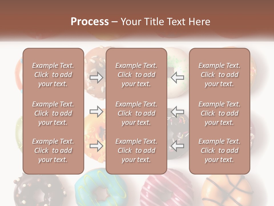 A Variety Of Donuts Are Arranged In A Row PowerPoint Template