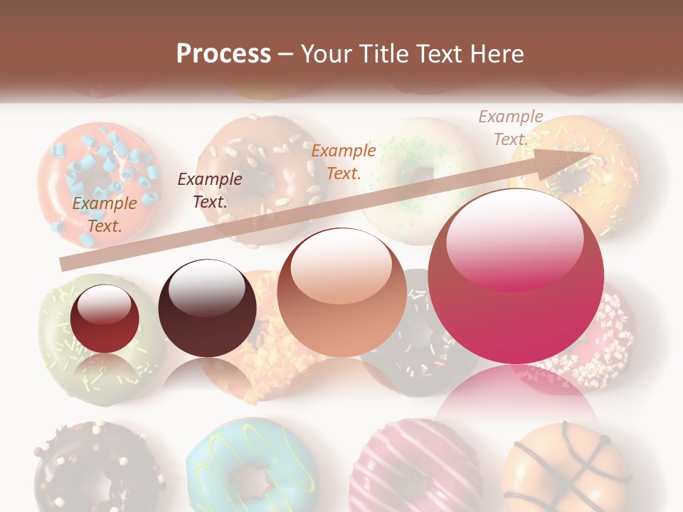 A Variety Of Donuts Are Arranged In A Row PowerPoint Template