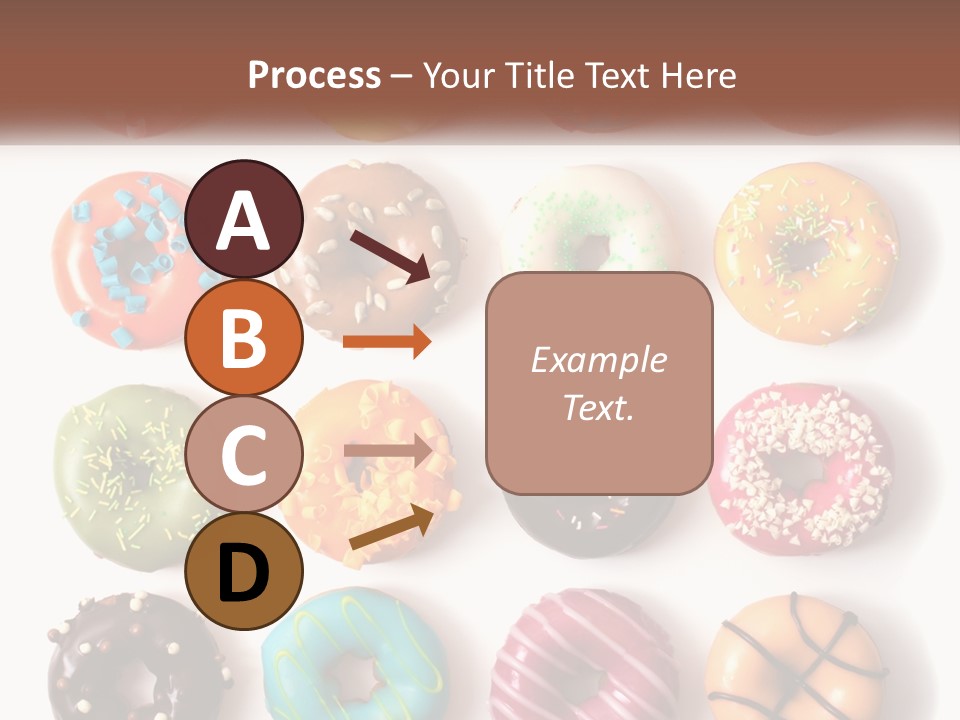 A Variety Of Donuts Are Arranged In A Row PowerPoint Template