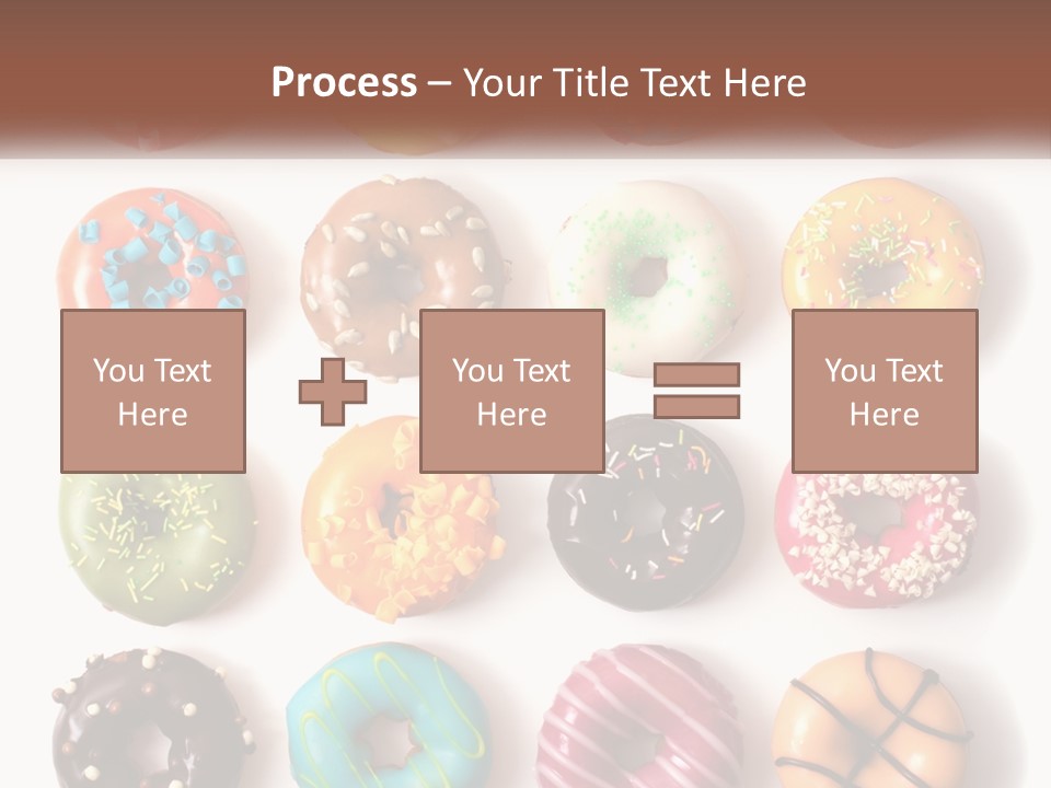 A Variety Of Donuts Are Arranged In A Row PowerPoint Template