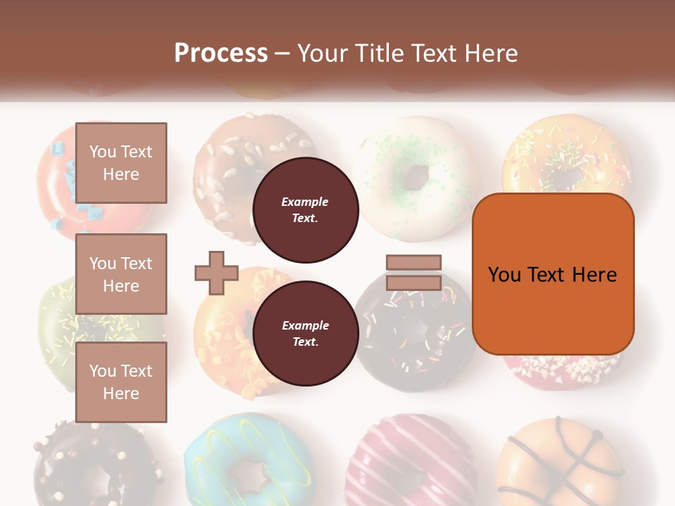 A Variety Of Donuts Are Arranged In A Row PowerPoint Template