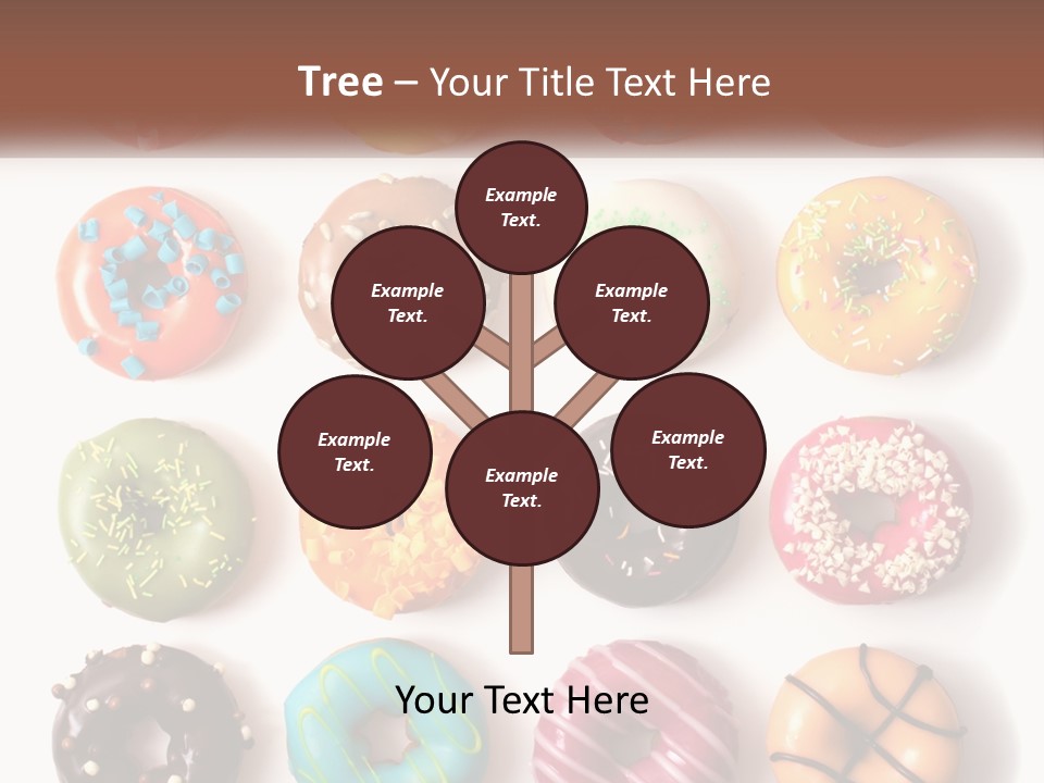 A Variety Of Donuts Are Arranged In A Row PowerPoint Template