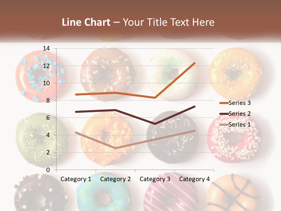 A Variety Of Donuts Are Arranged In A Row PowerPoint Template