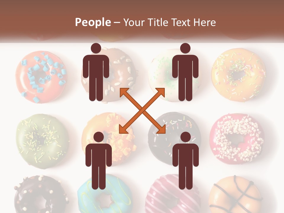 A Variety Of Donuts Are Arranged In A Row PowerPoint Template