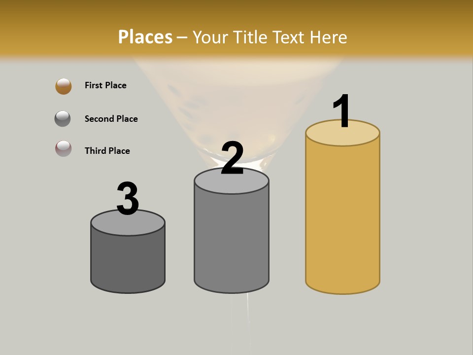 A Yellow Drink In A Martini Glass On A Black And Gold Background PowerPoint Template