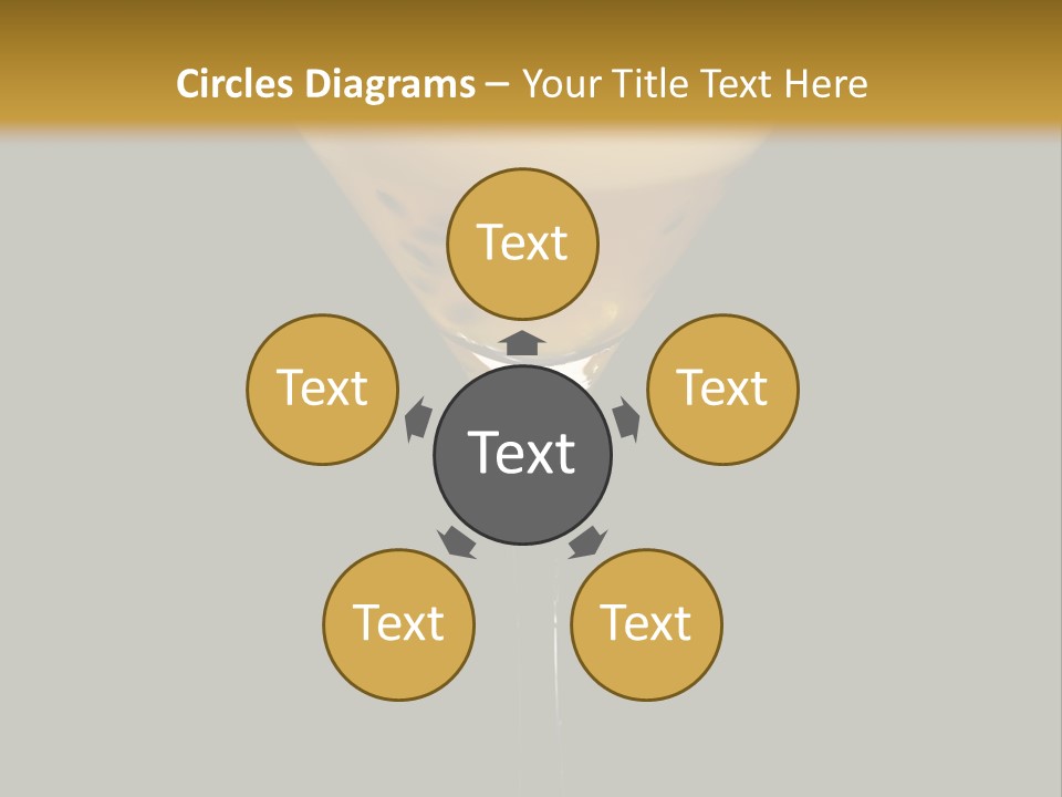 A Yellow Drink In A Martini Glass On A Black And Gold Background PowerPoint Template