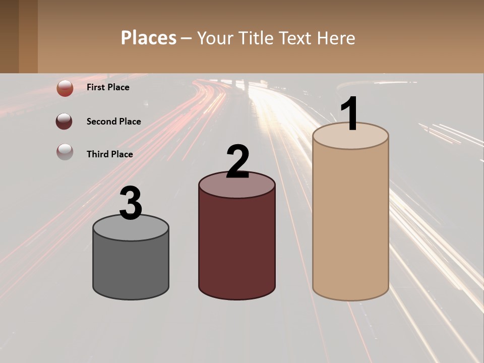 A Highway With A Lot Of Traffic Going By At Night PowerPoint Template
