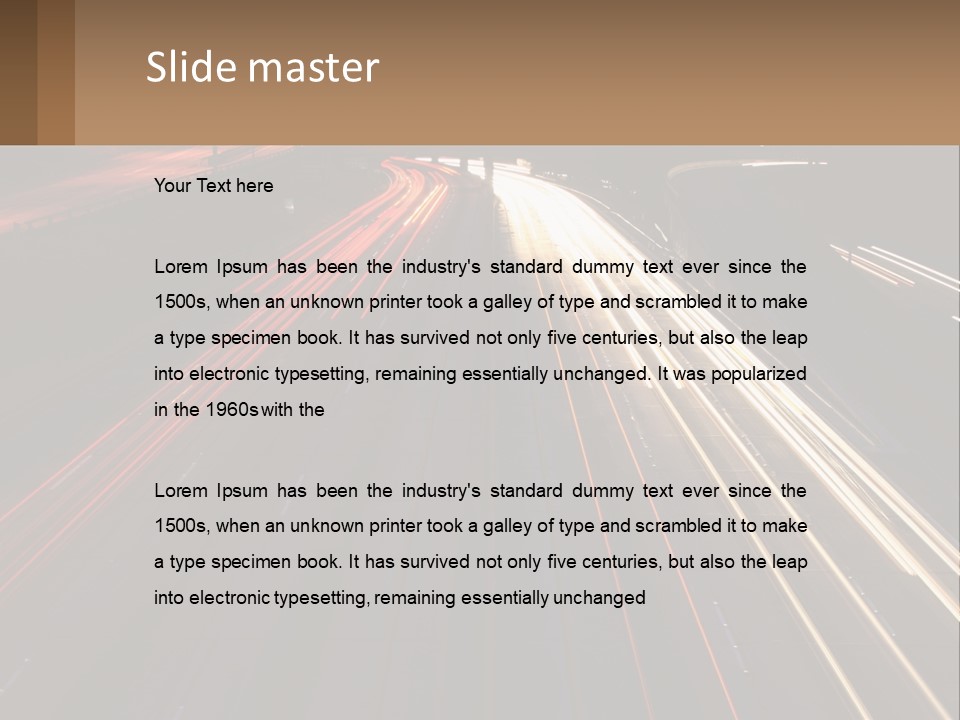 A Highway With A Lot Of Traffic Going By At Night PowerPoint Template