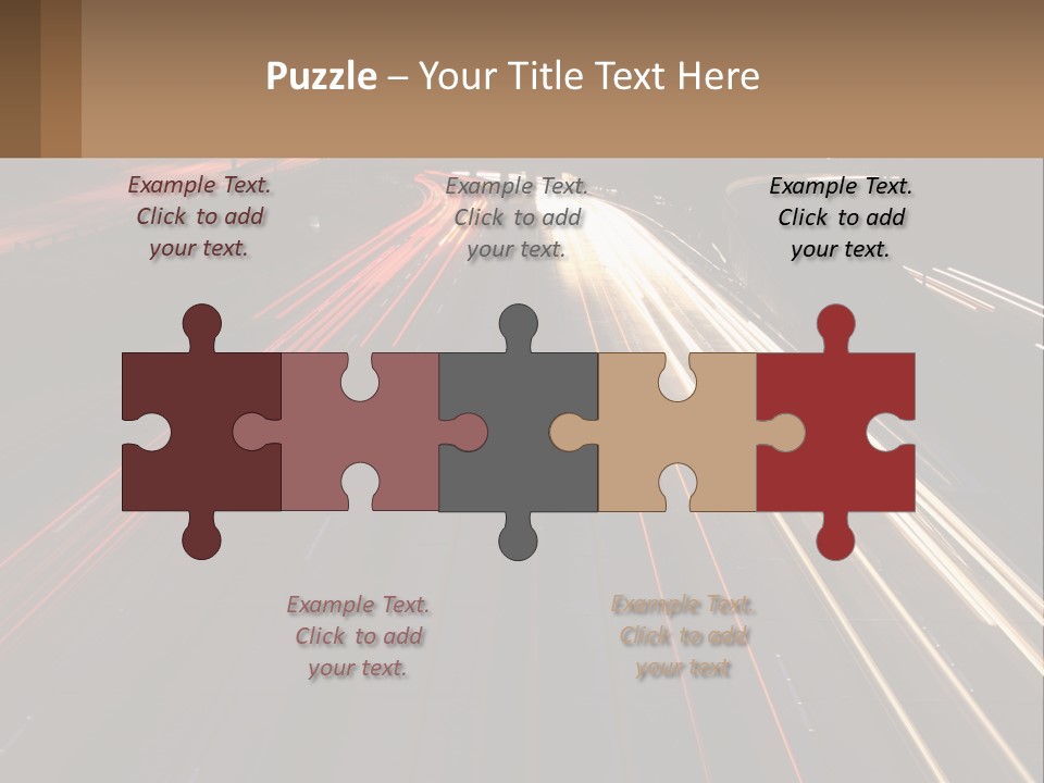 A Highway With A Lot Of Traffic Going By At Night PowerPoint Template