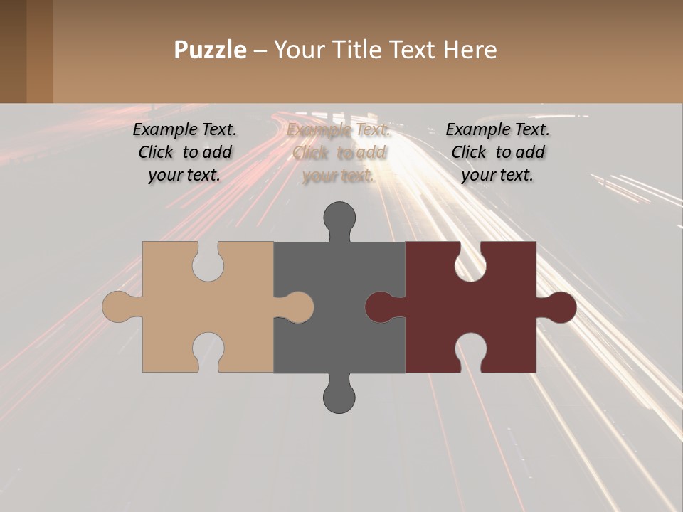 A Highway With A Lot Of Traffic Going By At Night PowerPoint Template