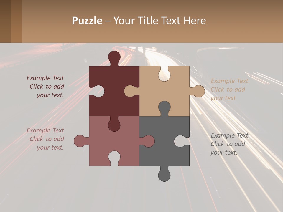 A Highway With A Lot Of Traffic Going By At Night PowerPoint Template