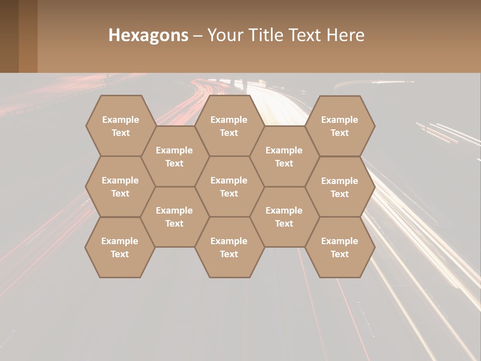 A Highway With A Lot Of Traffic Going By At Night PowerPoint Template