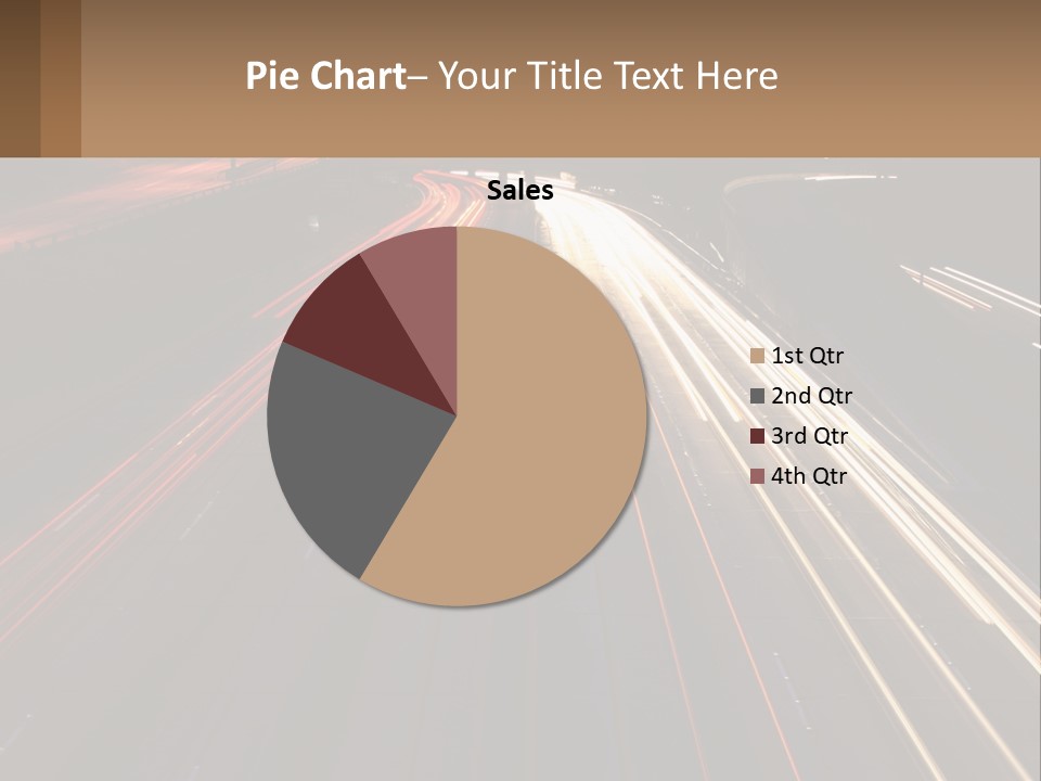 A Highway With A Lot Of Traffic Going By At Night PowerPoint Template