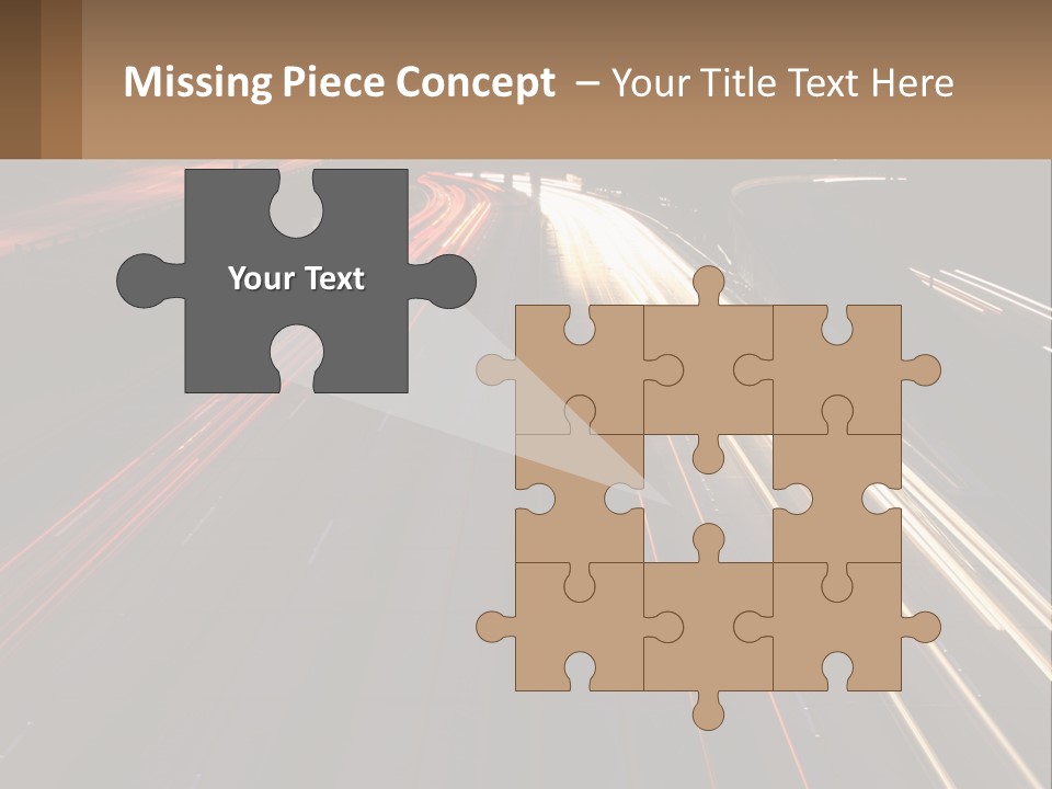 A Highway With A Lot Of Traffic Going By At Night PowerPoint Template