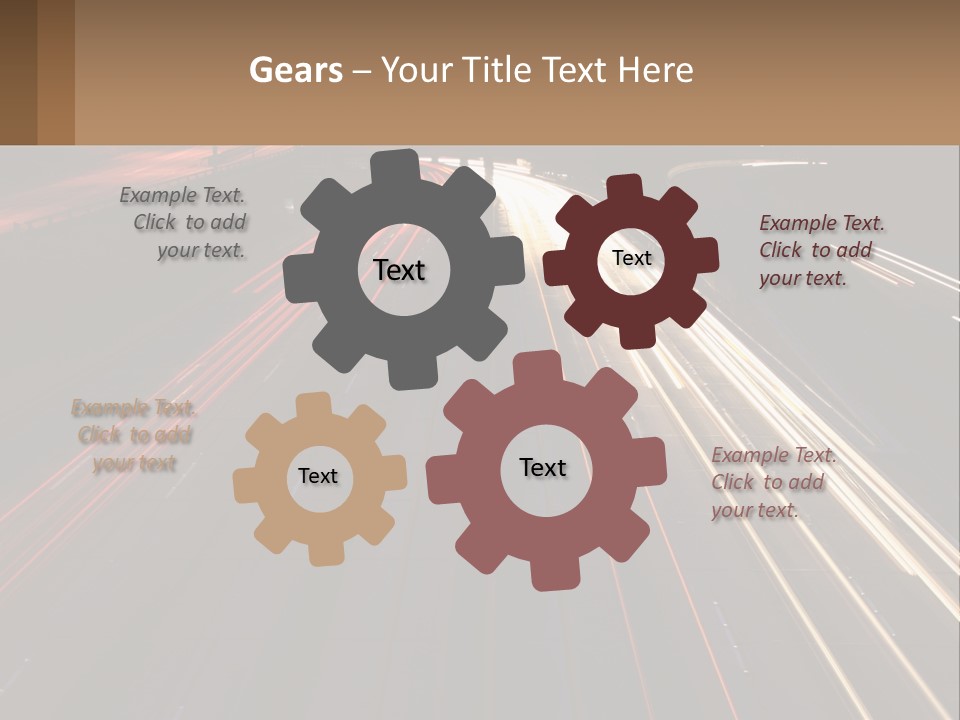 A Highway With A Lot Of Traffic Going By At Night PowerPoint Template