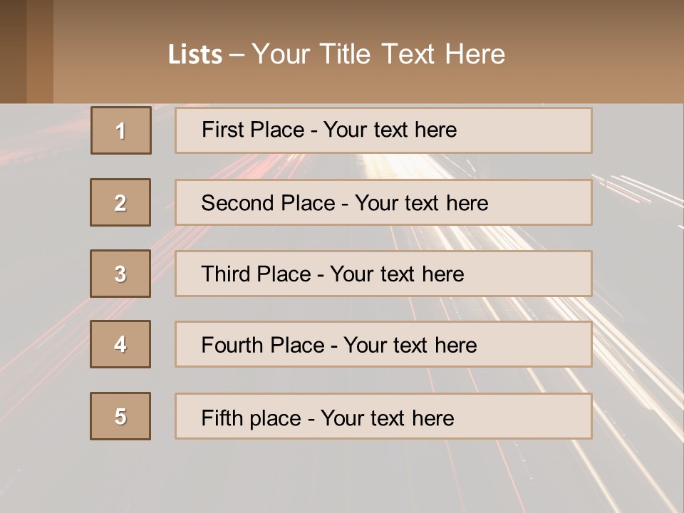 A Highway With A Lot Of Traffic Going By At Night PowerPoint Template