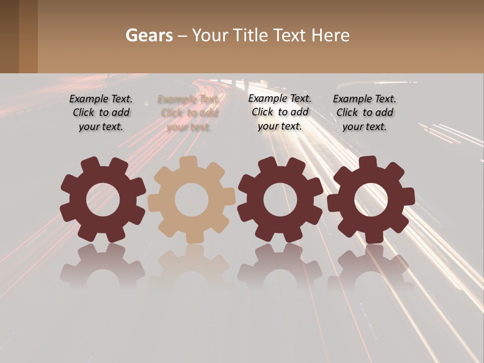 A Highway With A Lot Of Traffic Going By At Night PowerPoint Template