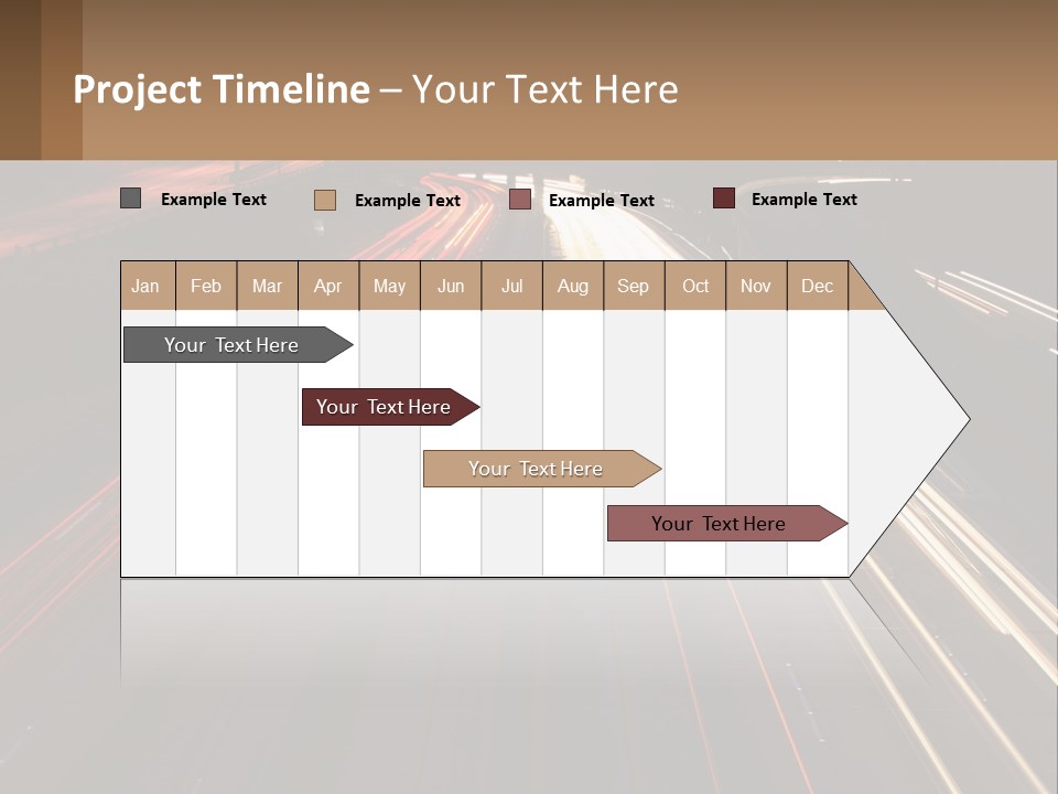 A Highway With A Lot Of Traffic Going By At Night PowerPoint Template