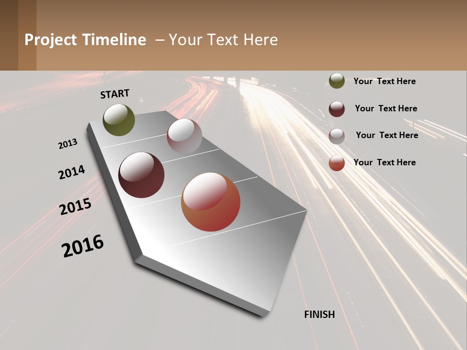 A Highway With A Lot Of Traffic Going By At Night PowerPoint Template