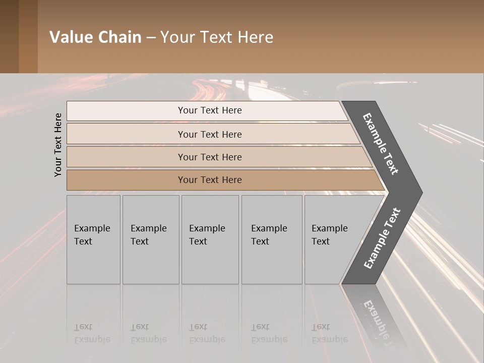 A Highway With A Lot Of Traffic Going By At Night PowerPoint Template