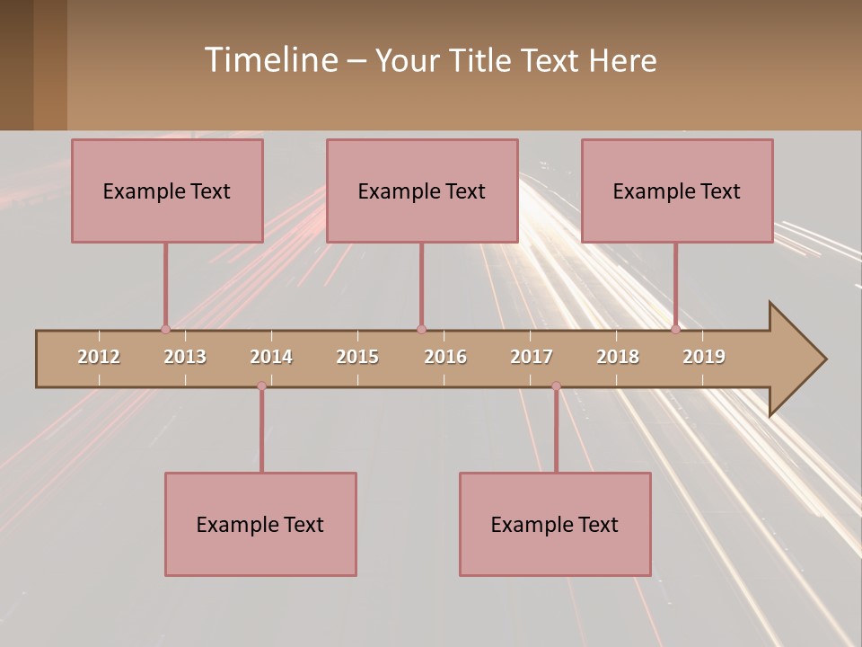 A Highway With A Lot Of Traffic Going By At Night PowerPoint Template