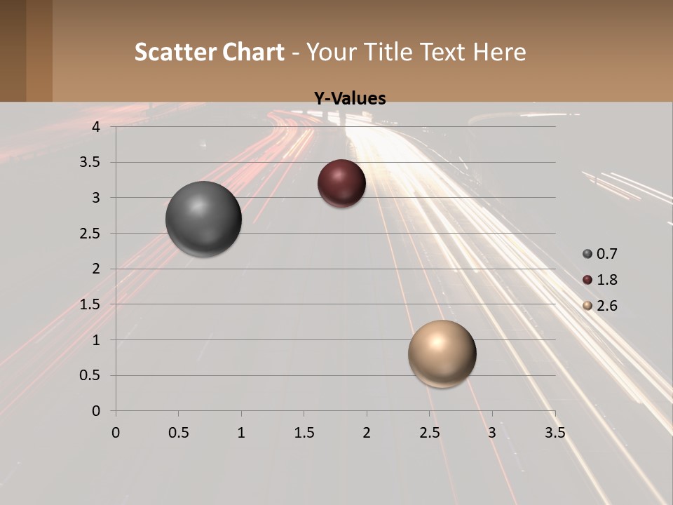 A Highway With A Lot Of Traffic Going By At Night PowerPoint Template