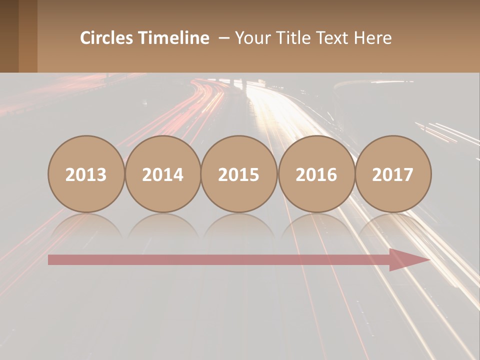 A Highway With A Lot Of Traffic Going By At Night PowerPoint Template