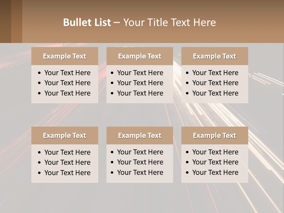A Highway With A Lot Of Traffic Going By At Night PowerPoint Template