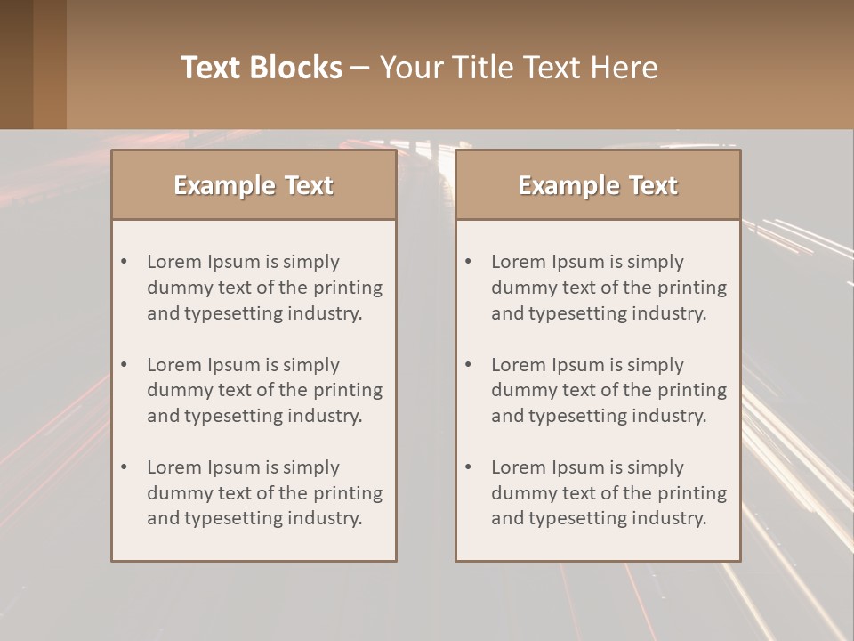 A Highway With A Lot Of Traffic Going By At Night PowerPoint Template