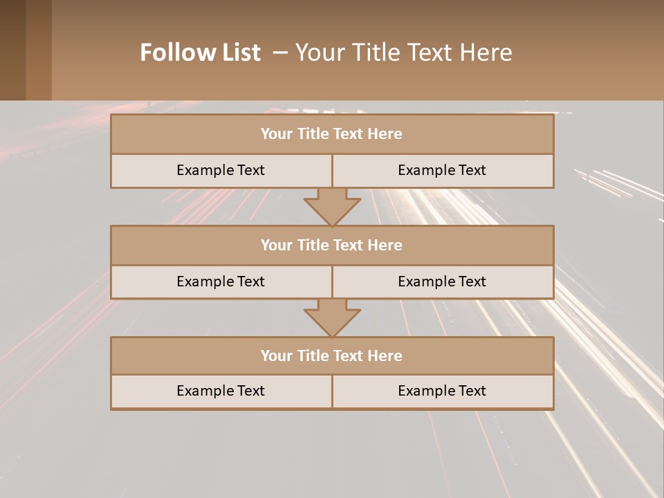 A Highway With A Lot Of Traffic Going By At Night PowerPoint Template