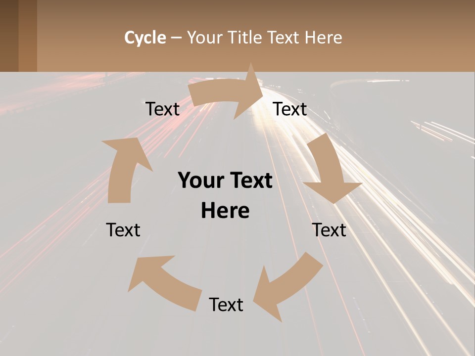 A Highway With A Lot Of Traffic Going By At Night PowerPoint Template
