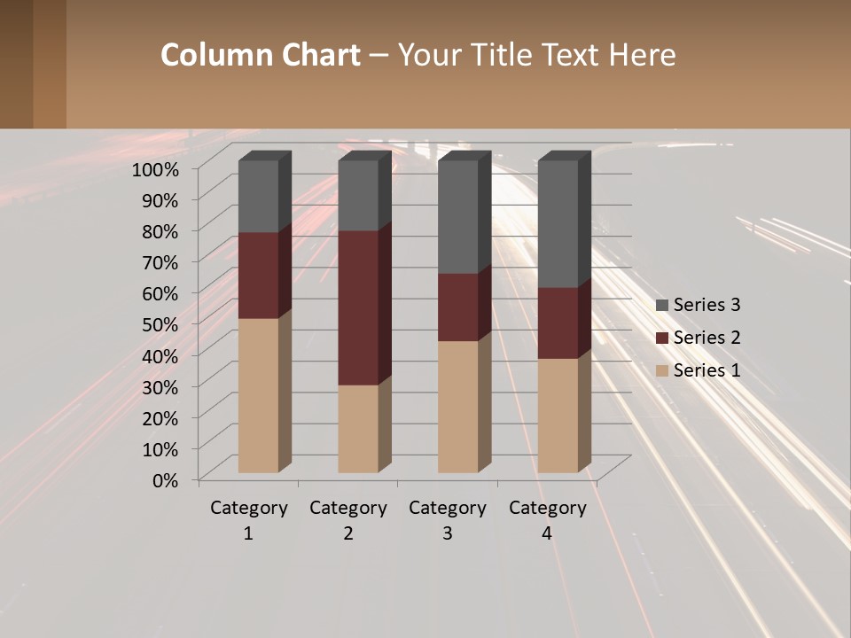 A Highway With A Lot Of Traffic Going By At Night PowerPoint Template