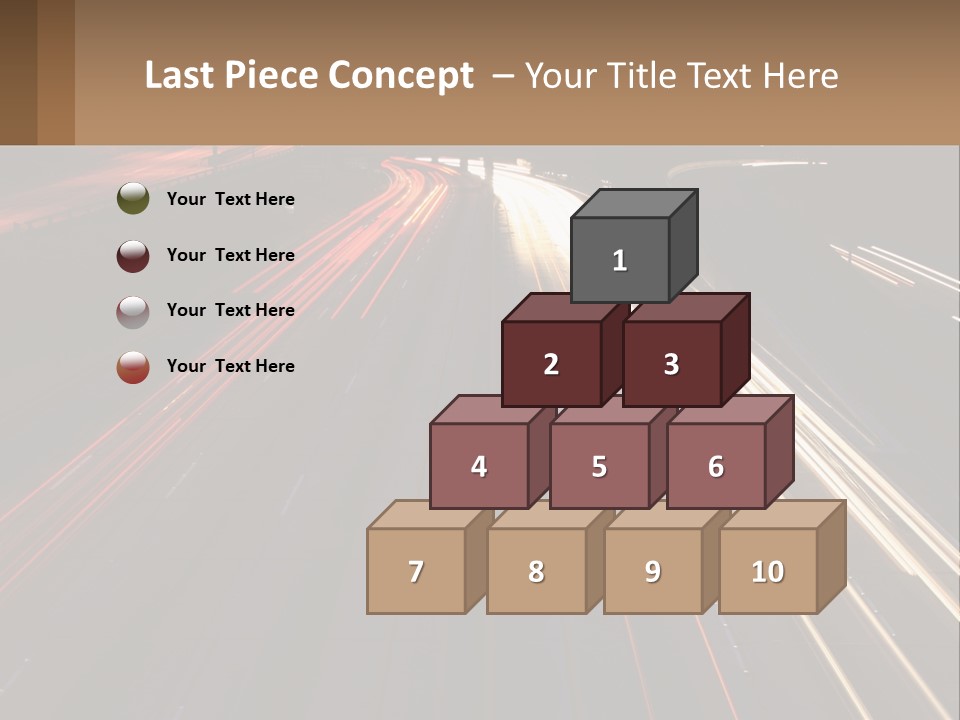 A Highway With A Lot Of Traffic Going By At Night PowerPoint Template