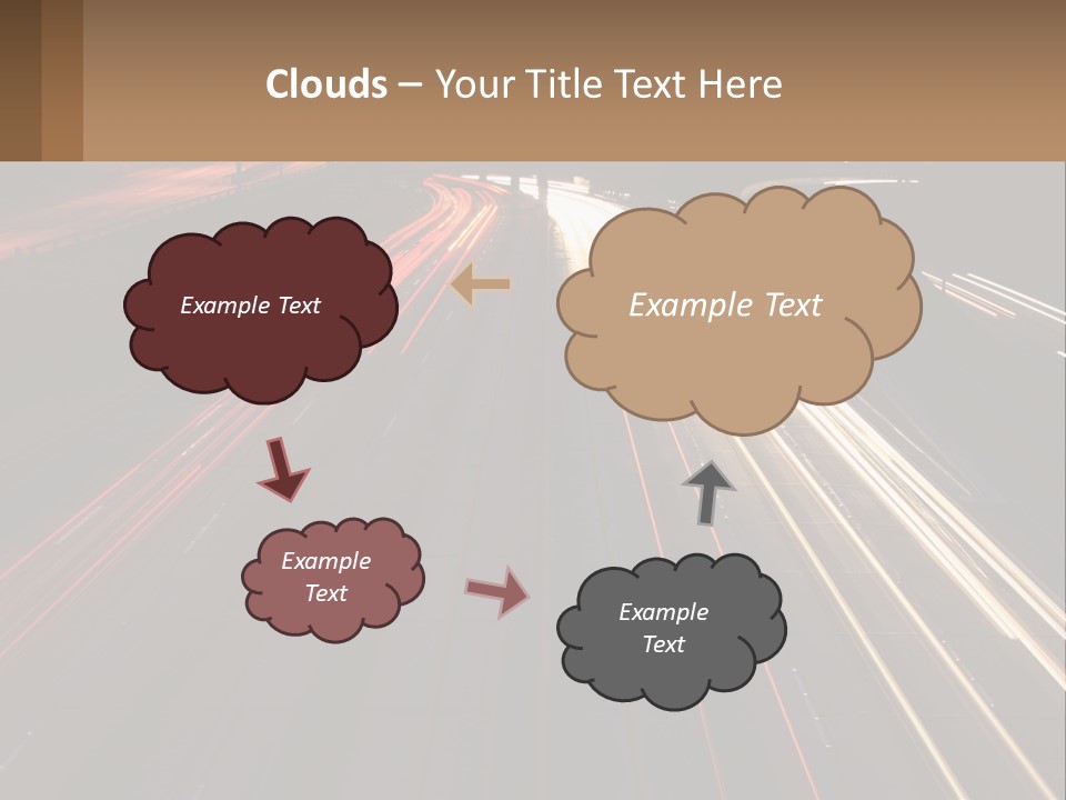 A Highway With A Lot Of Traffic Going By At Night PowerPoint Template