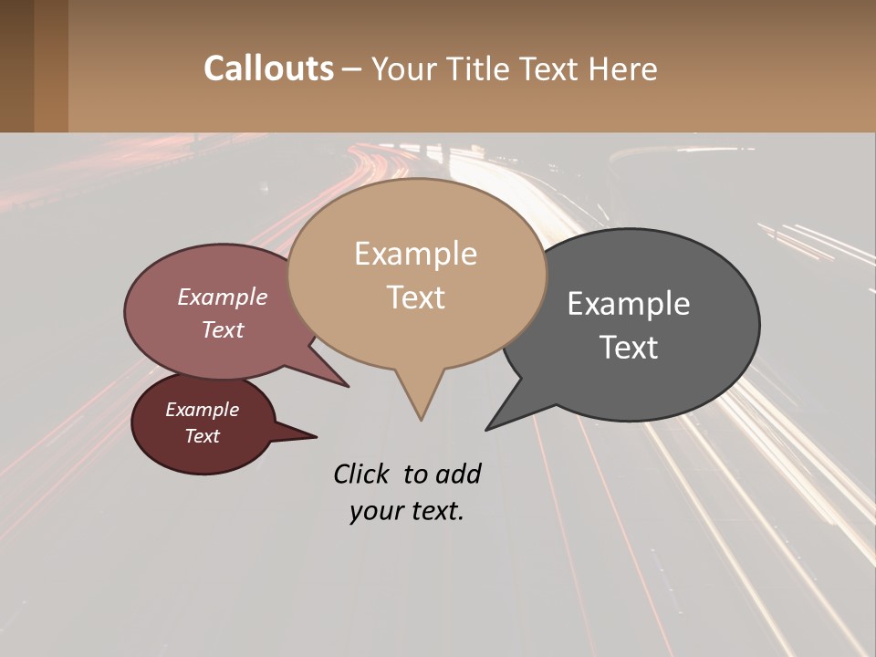 A Highway With A Lot Of Traffic Going By At Night PowerPoint Template