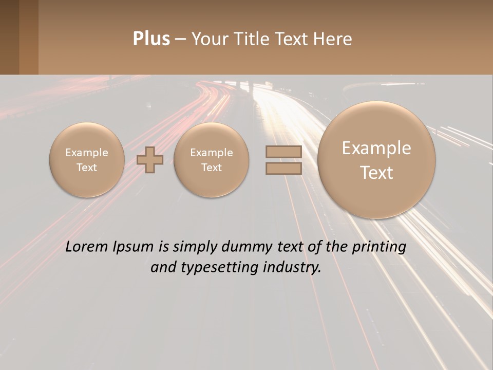 A Highway With A Lot Of Traffic Going By At Night PowerPoint Template