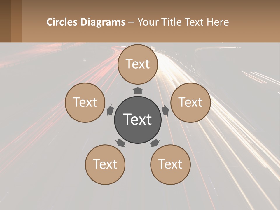 A Highway With A Lot Of Traffic Going By At Night PowerPoint Template