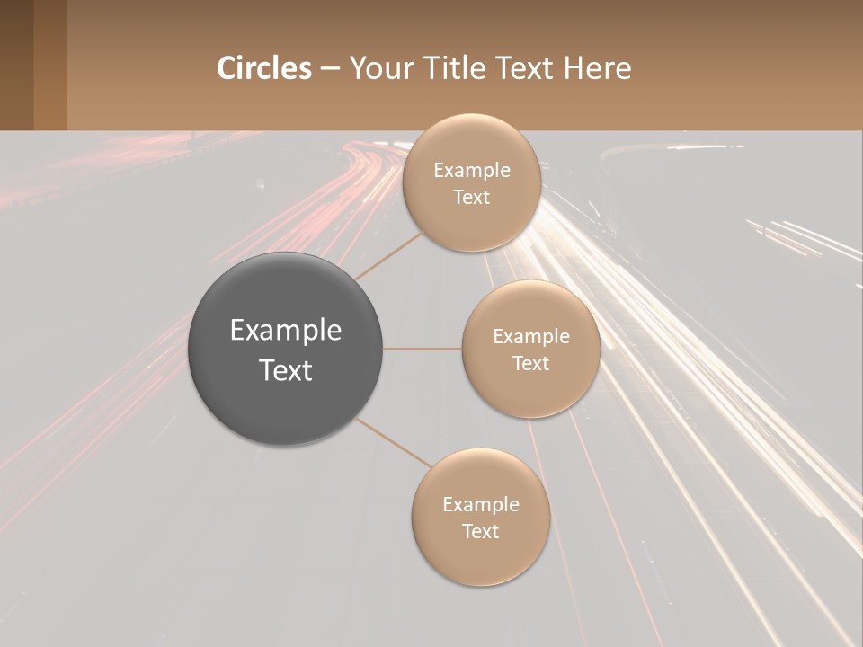A Highway With A Lot Of Traffic Going By At Night PowerPoint Template
