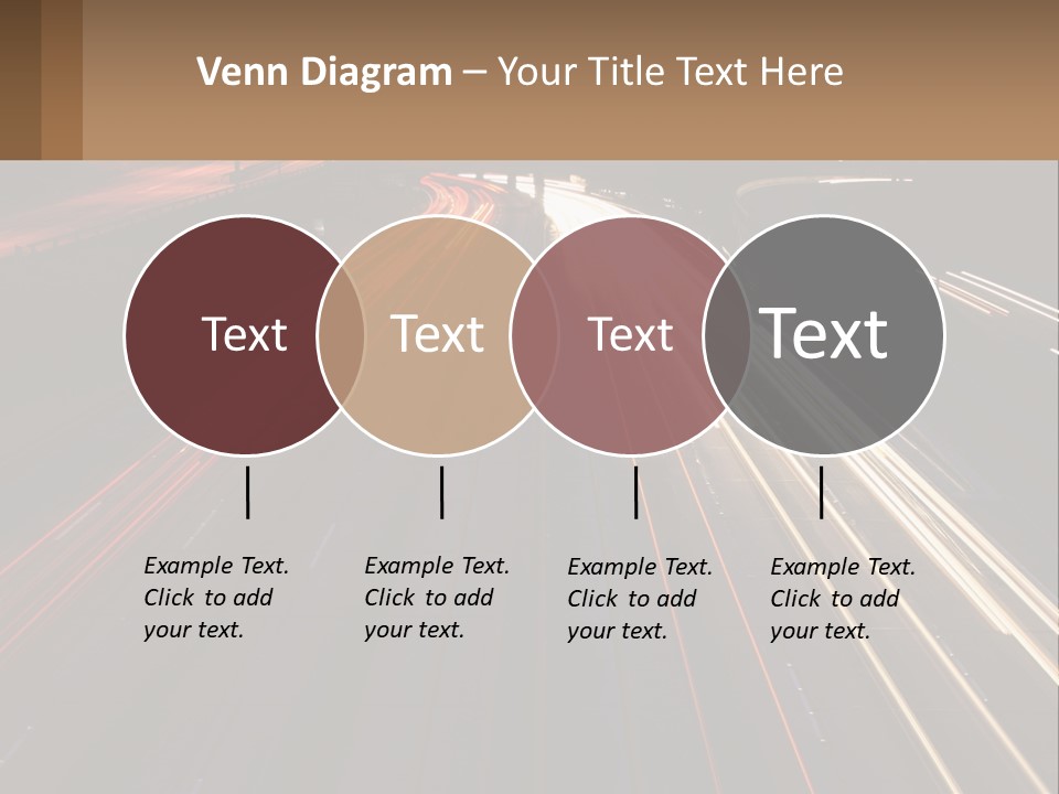 A Highway With A Lot Of Traffic Going By At Night PowerPoint Template