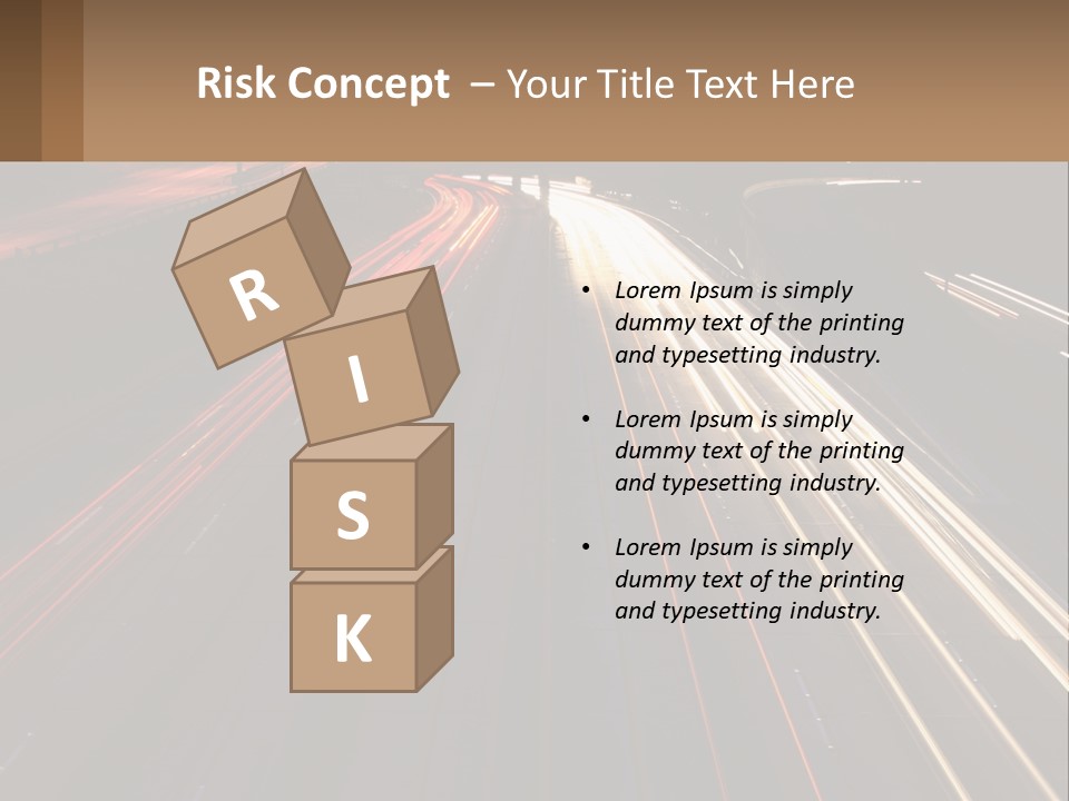 A Highway With A Lot Of Traffic Going By At Night PowerPoint Template