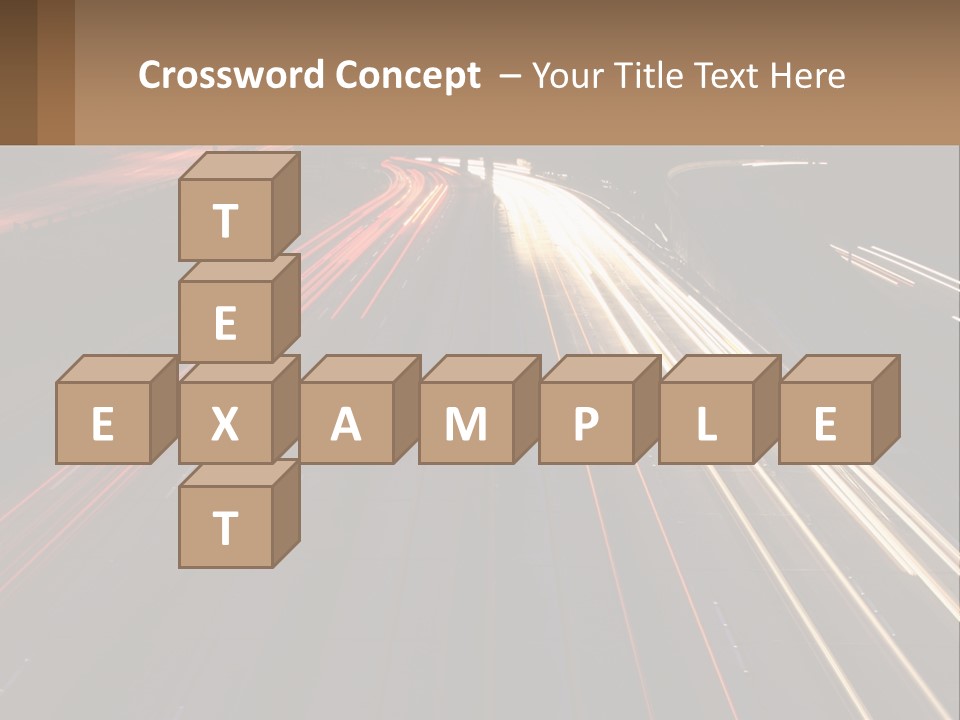 A Highway With A Lot Of Traffic Going By At Night PowerPoint Template