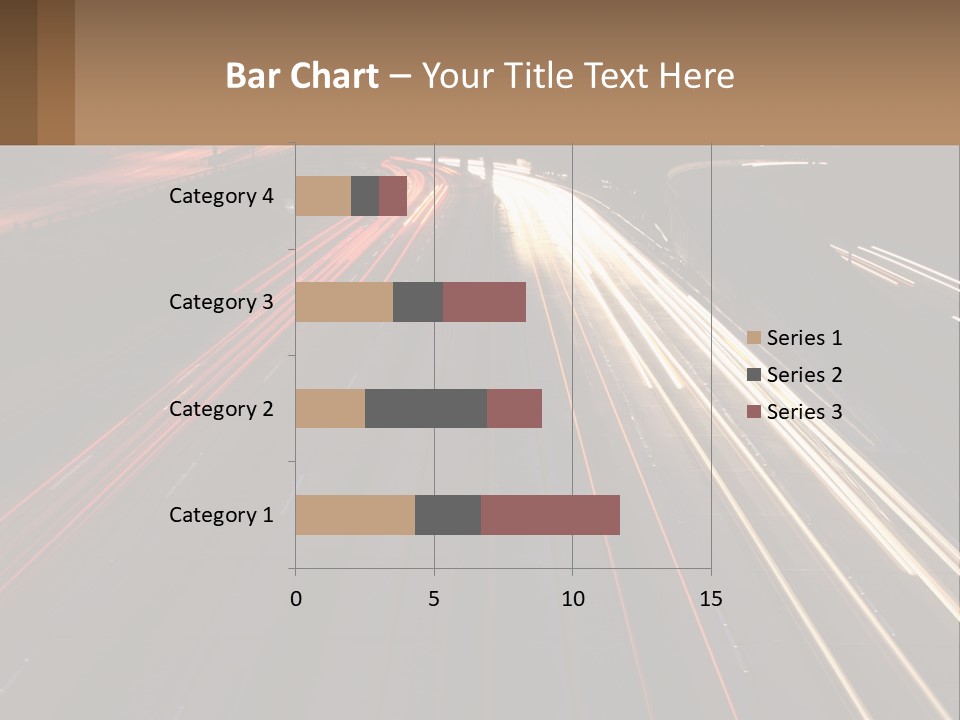 A Highway With A Lot Of Traffic Going By At Night PowerPoint Template