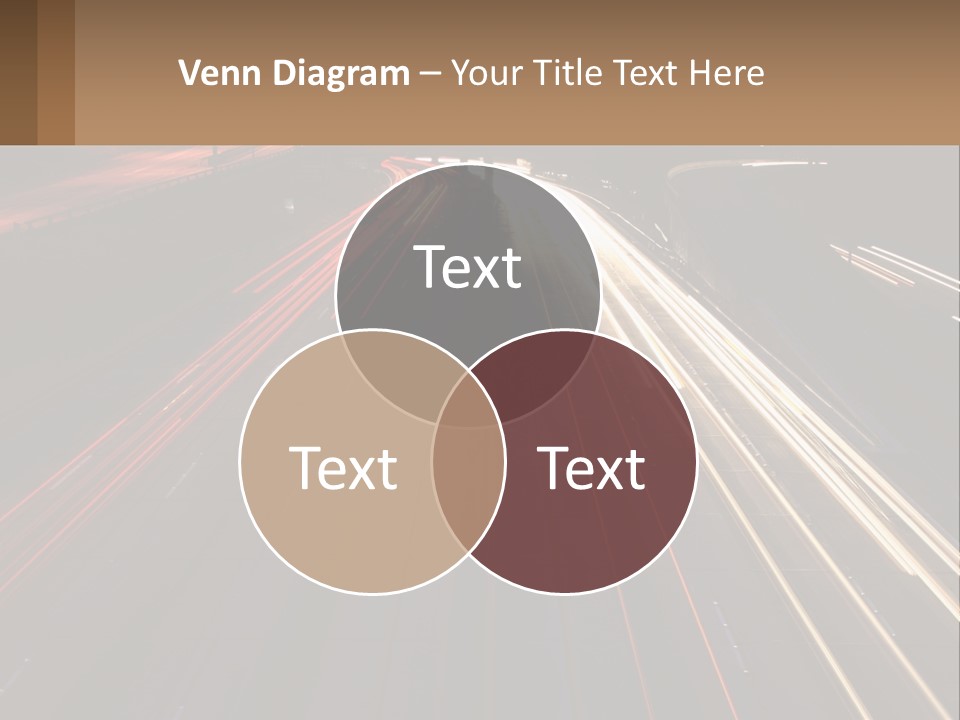 A Highway With A Lot Of Traffic Going By At Night PowerPoint Template