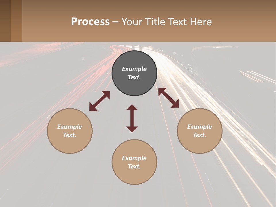 A Highway With A Lot Of Traffic Going By At Night PowerPoint Template