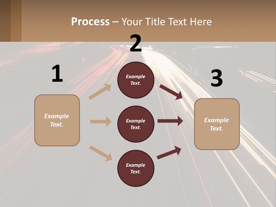 A Highway With A Lot Of Traffic Going By At Night PowerPoint Template